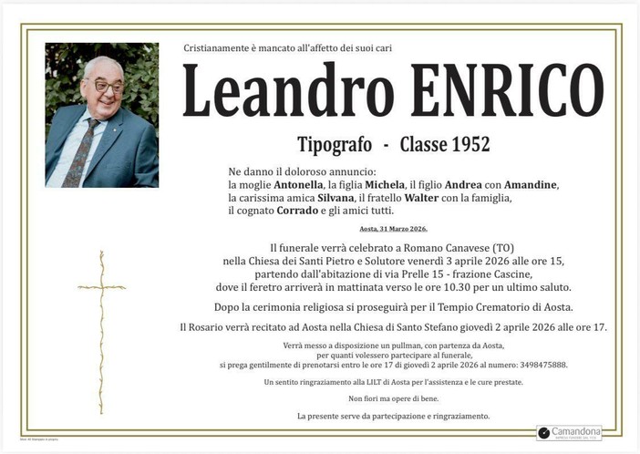 Addio a Leandro Enrico, il tipografo che ha segnato la storia della Valle d’Aosta