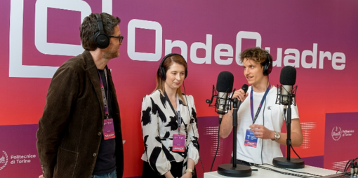 I professori Alessio Carciofi e Laura Marciano con Flavio Ruffino (ph. Roberta Maffiodo)