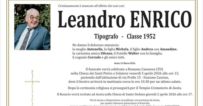 Addio a Leandro Enrico, il tipografo che ha segnato la storia della Valle d’Aosta