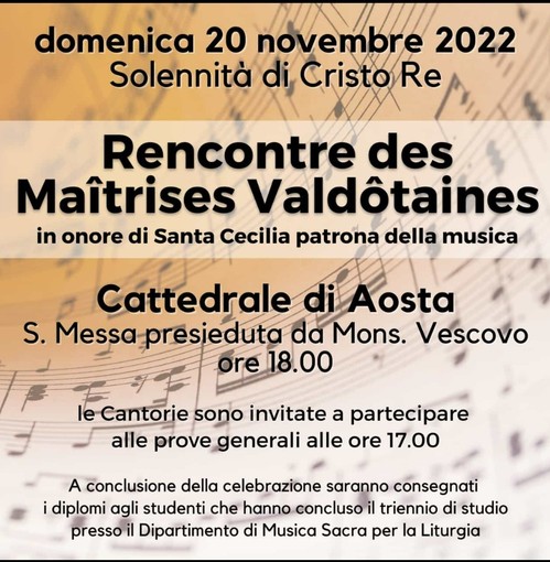 In Cattedrale la Rencontre des Maîtrises Valdôtaines - Santa Cecilia 2022
