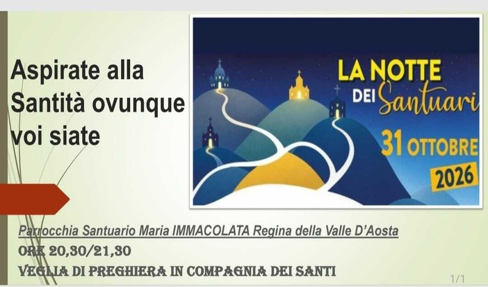 La Notte dei Santuari, Aosta accende una luce per ritrovare la speranza