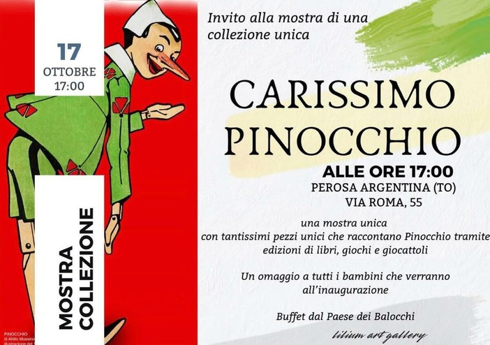 Carissimo Pinocchio, noi ti ricordiamo così! A Perosa Argentina una mostra tra arte e memoria Carissimo Pinocchio, noi ti ricordiamo così! A Perosa Argentina una mostra tra arte e memoria