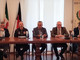 Al centro il presidente della Regione VdA, Renzo Testolin, alla sua destra Luigi Bertschy vice presidente della Regione