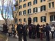 Nella foto inviata da Ivo Collé, l'evacuazione di un edificio pubblico a Roma