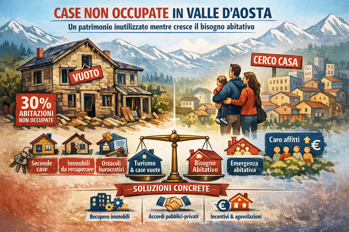 Case non occupate in Valle d’Aosta: un patrimonio immobiliare inutilizzato mentre cresce il bisogno abitativo