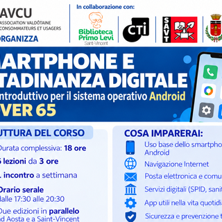 Smartphone, sicurezza e servizi online: in Valle d’Aosta due corsi gratuiti per gli over 65