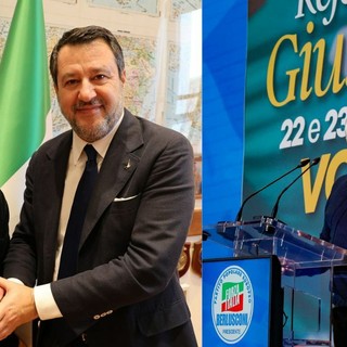 Salvini con Robinson, a destra Tajani Salvini con Robinson, a destra Tajani