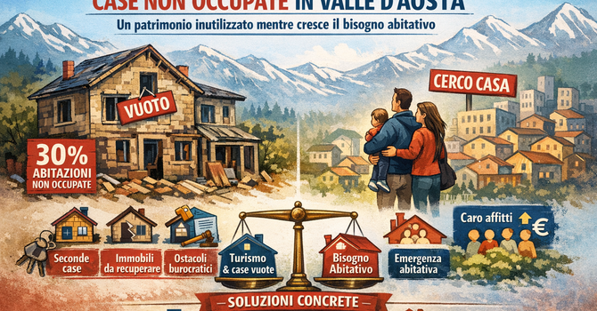Case non occupate in Valle d’Aosta: un patrimonio immobiliare inutilizzato mentre cresce il bisogno abitativo