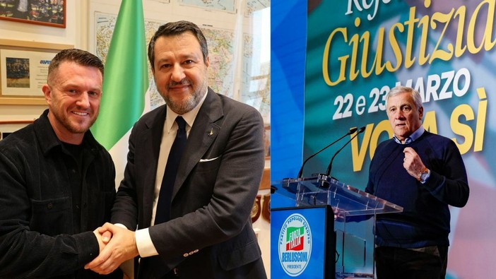 Salvini con Robinson, a destra Tajani Salvini con Robinson, a destra Tajani