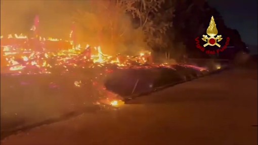 Napoli, incendio nel Parco archeologico di Longola Napoli, incendio nel Parco archeologico di Longola