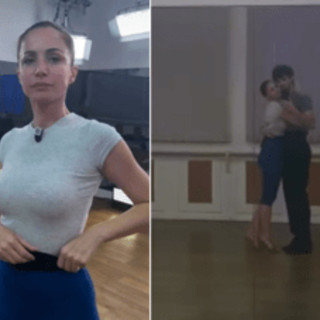 Ballando con le stelle, Andrea Delogu torna in sala prove: l'abbraccio con Nikita