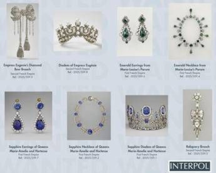 Furto al Louvre, pubblicate le foto dei gioielli rubati: "Aiutateci a ritrovarli"