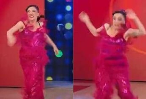 Bella Ma', Pamela Petrarolo entra in studio e cade