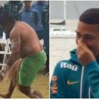 Brasile, i giocatori ridono durante rito indigeno prima della sfida con l'Australia: cos'è successo